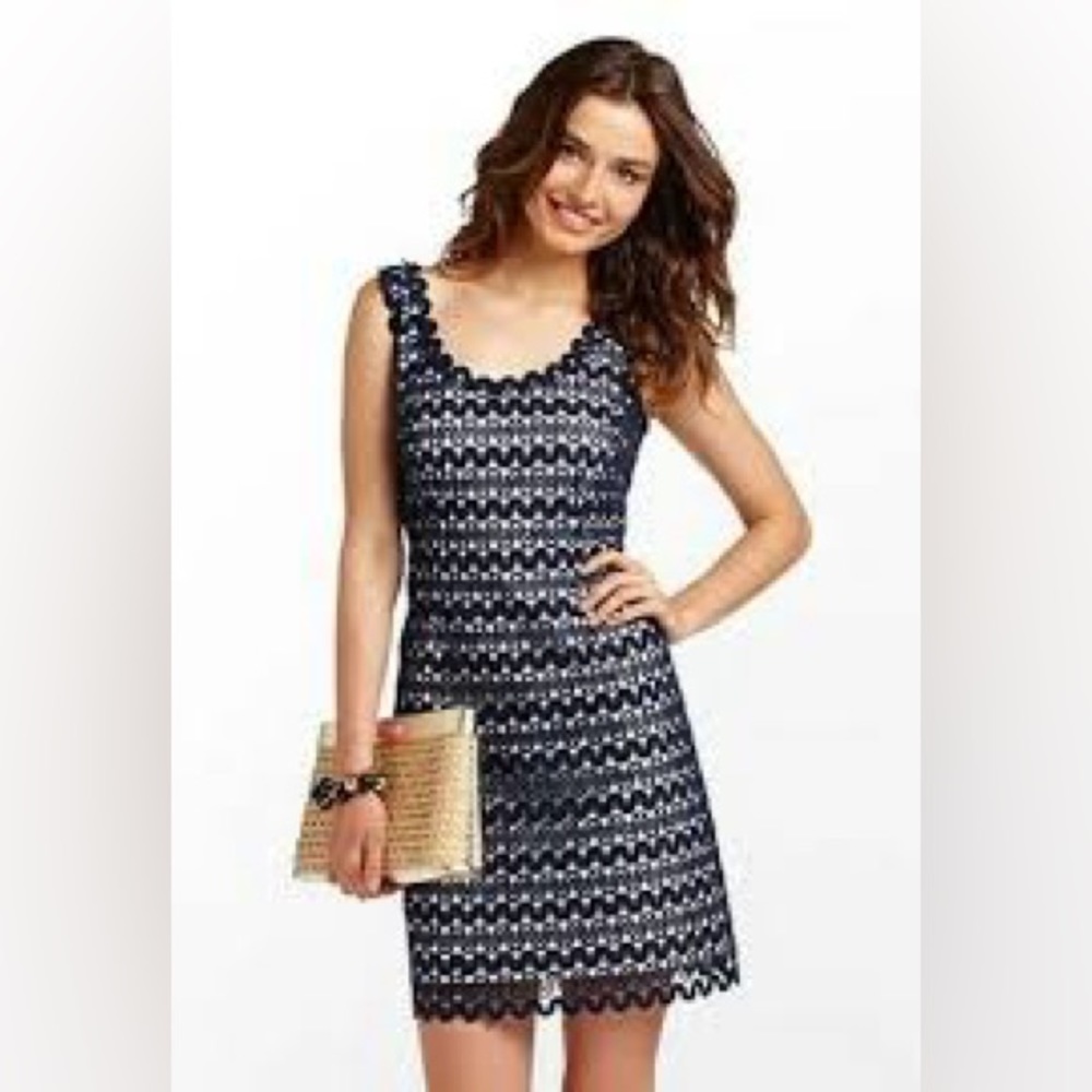 Lilly Pulitzer Navy and White Mini Dress